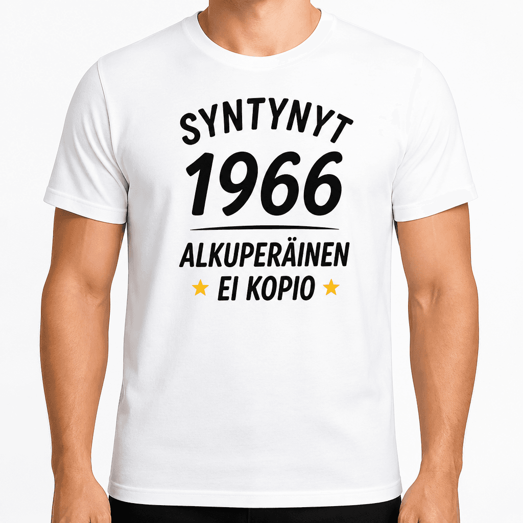 T-paita 60-vuotiaalle – Syntynyt 1966 alkuperäinen ei kopio
