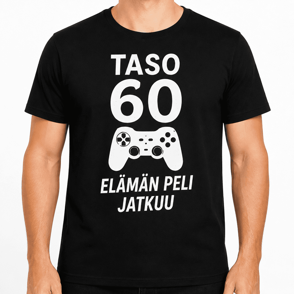 T-paita 60-vuotiaalle – Taso 60 elämän peli jatkuu
