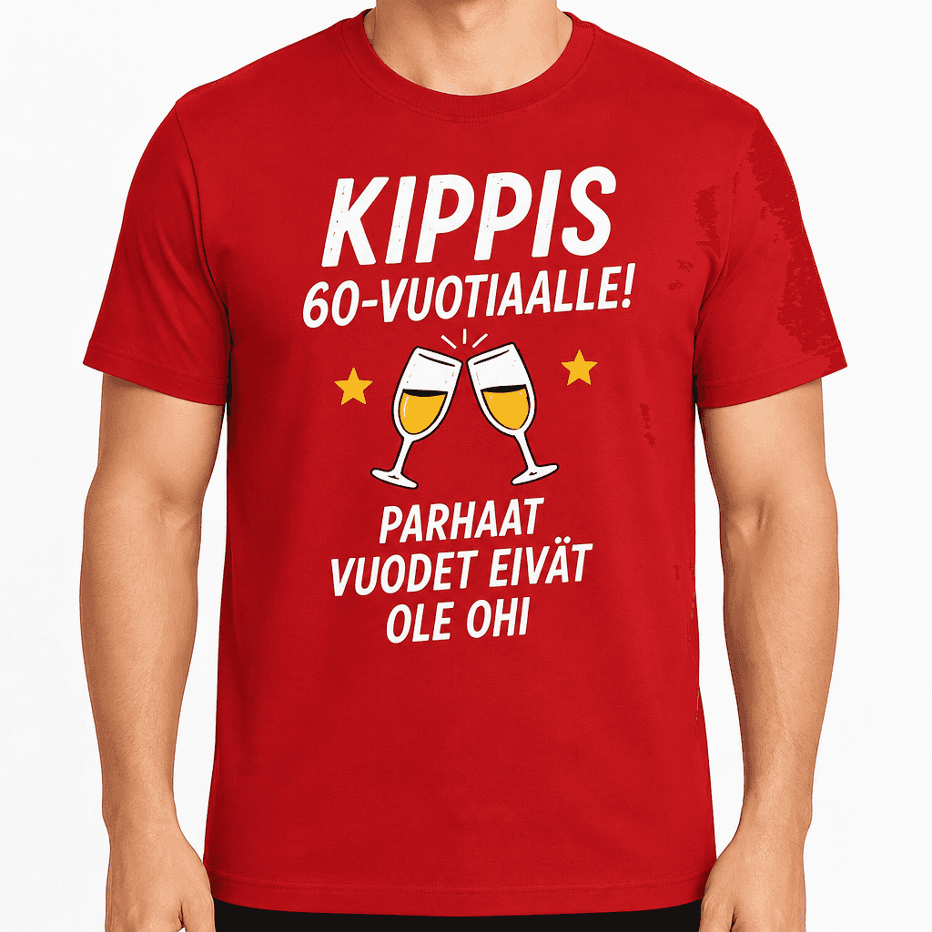 T-paita 60-vuotiaalle â Kippis 60-vuotiaalle! Parhaat vuodet eivĂ€t ole ohi