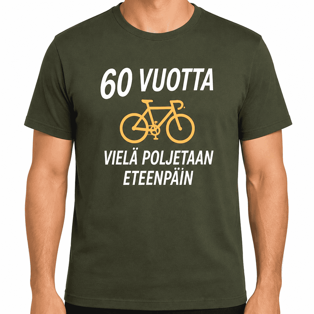 T-paita 60-vuotiaalle â 60 vuotta vielĂ€ poljetaan eteenpĂ€in