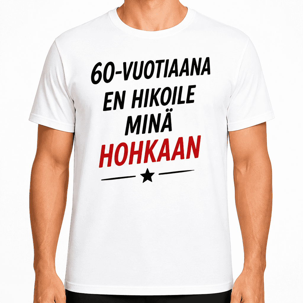 T-paita 60-vuotiaalle â 60-vuotiaana en hikoile minĂ€ hohkaan