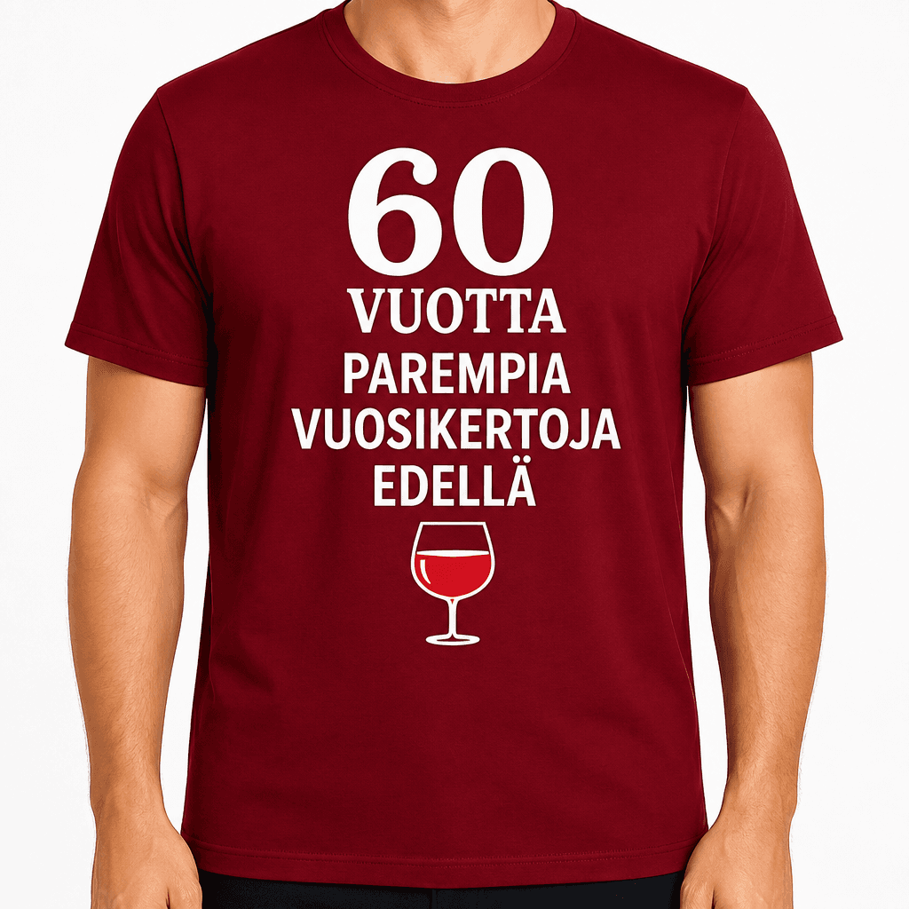 T-paita 60-vuotiaalle – 60 vuotta parempia vuosikertoja edellä