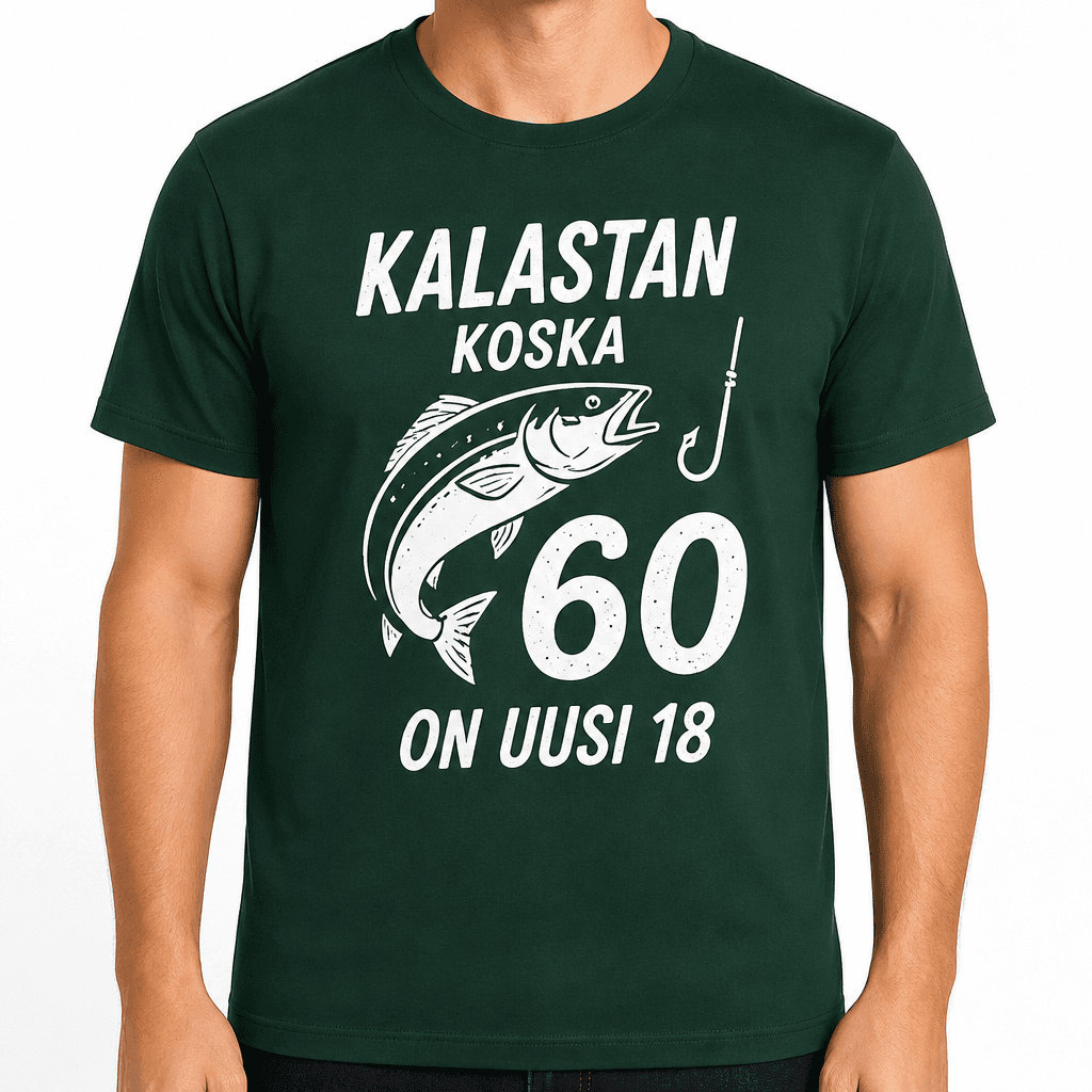 T-paita 60-vuotiaalle – Kalastan koska 60 on uusi 18