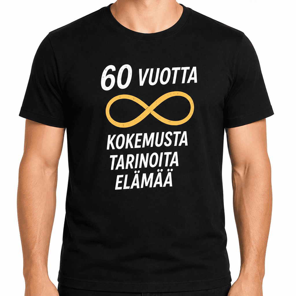 T-paita 60-vuotiaalle – 60 vuotta kokemusta tarinoita elämää