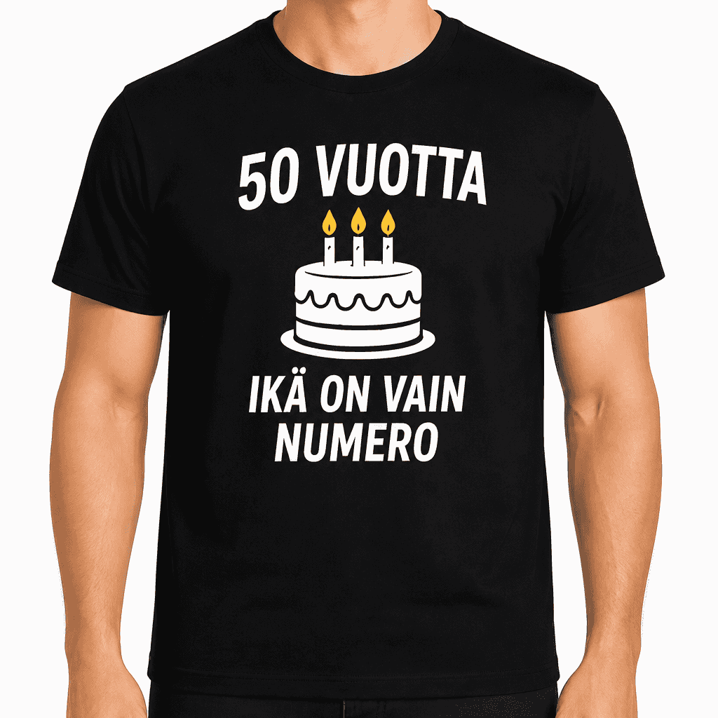 T-paita 50-vuotiaalle – 50 vuotta ikä on vain numero