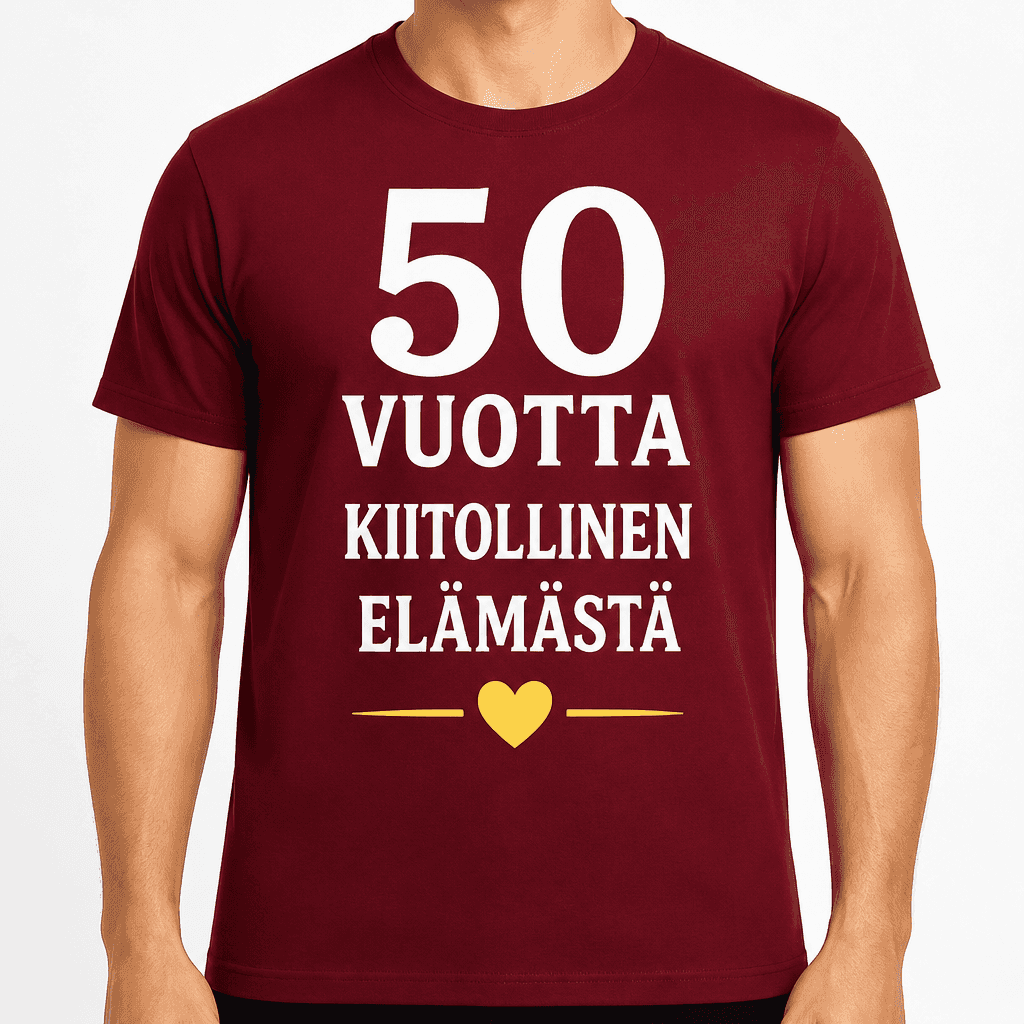 T-paita 50-vuotiaalle – 50 vuotta kiitollinen elämästä