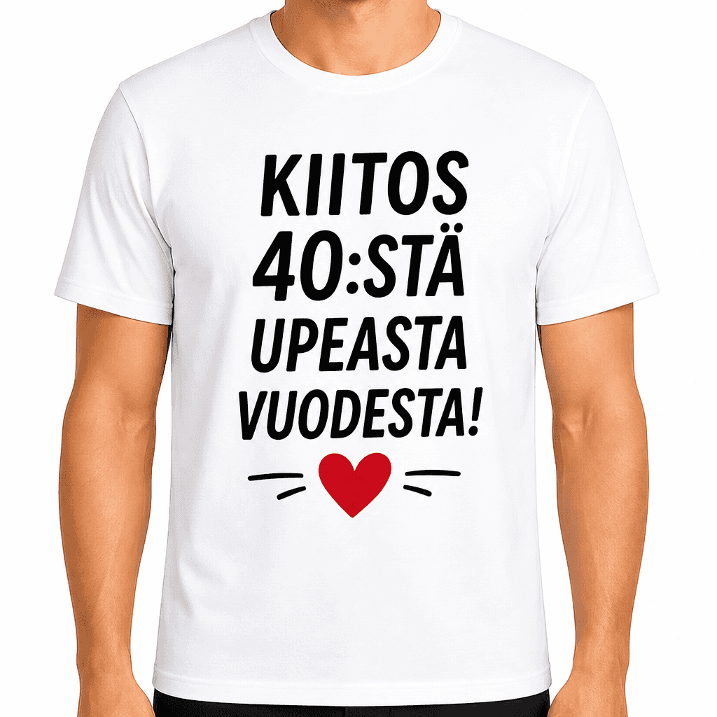 T-paita 40-vuotiaalle – Kiitos 40:stä upeasta vuodesta!