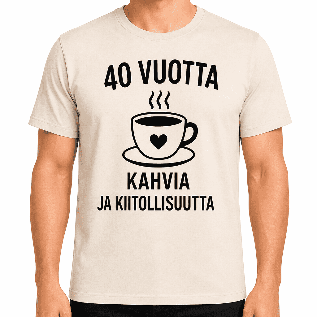 T-paita 40-vuotiaalle – 40 vuotta kahvia ja kiitollisuutta