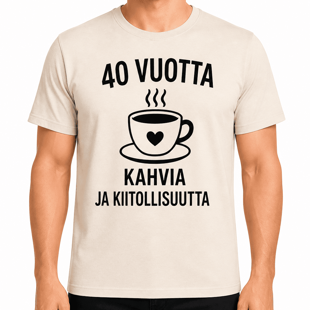 T-paita 40-vuotiaalle – 40 vuotta kahvia ja kiitollisuutta