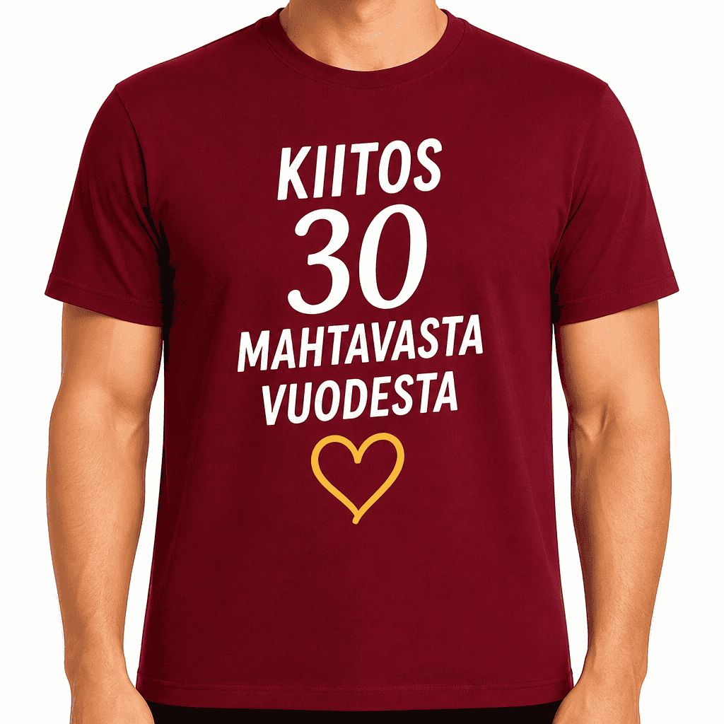 T-paita 30-vuotiaalle – Kiitos 30 mahtavasta vuodesta