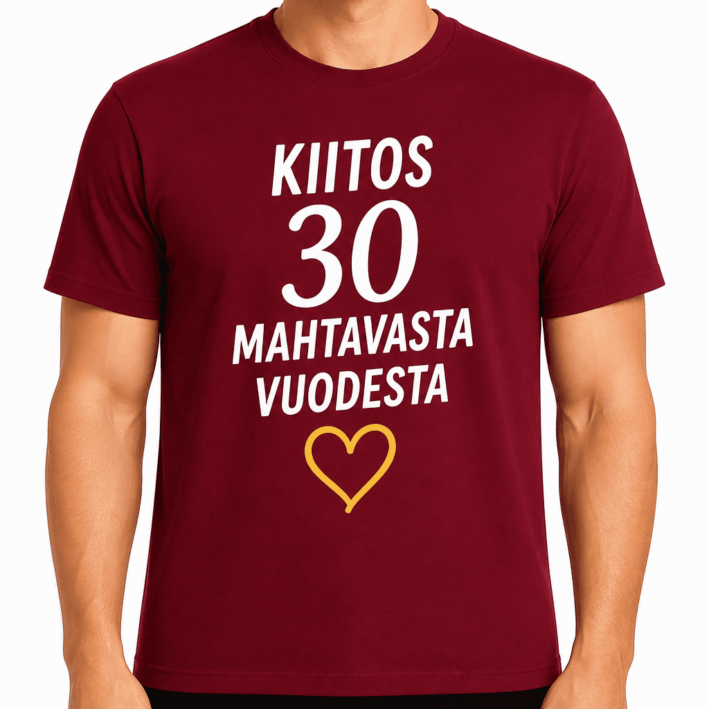 T-paita 30-vuotiaalle – Kiitos 30 mahtavasta vuodesta