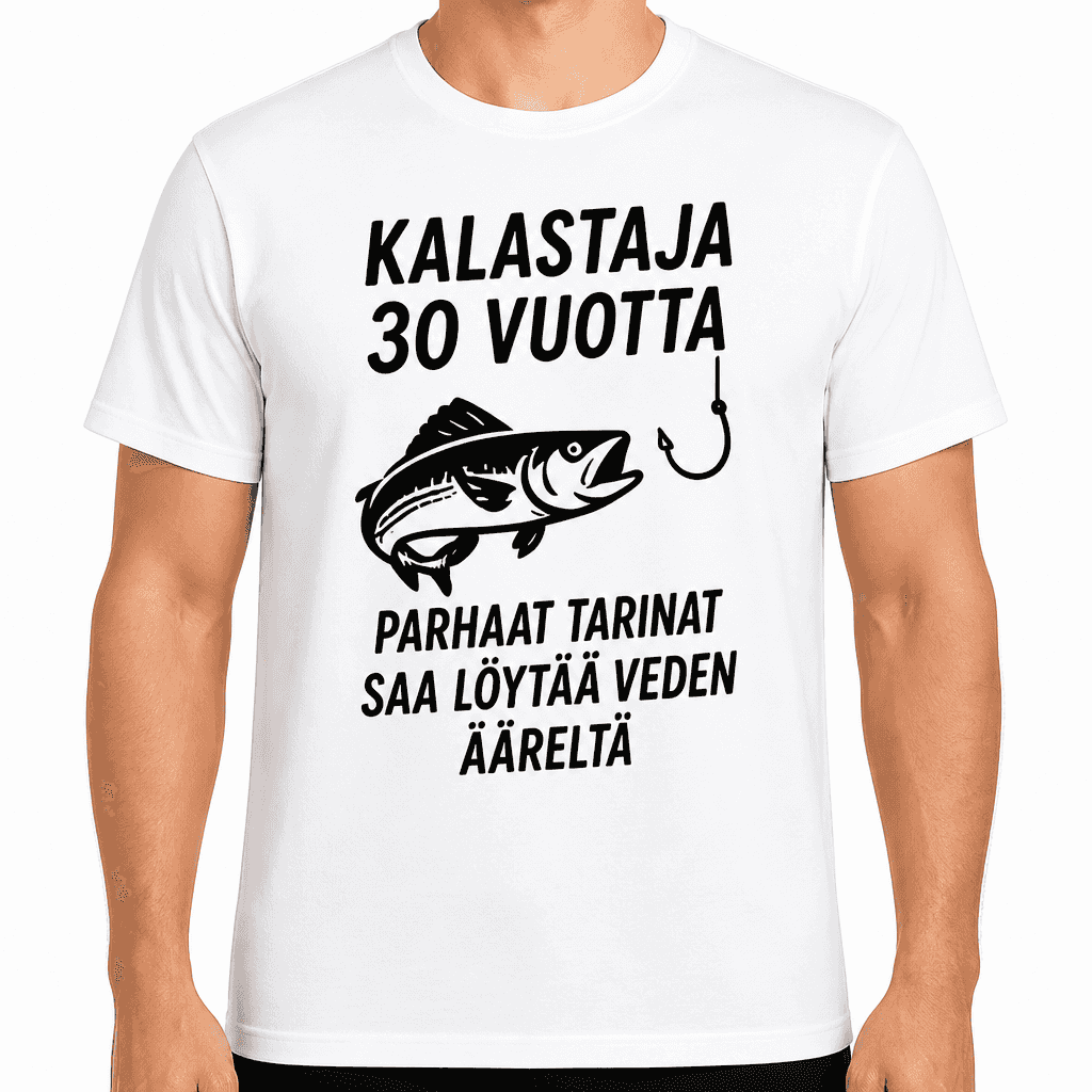 T-paita 30-vuotiaalle – Kalastaja 30 vuotta