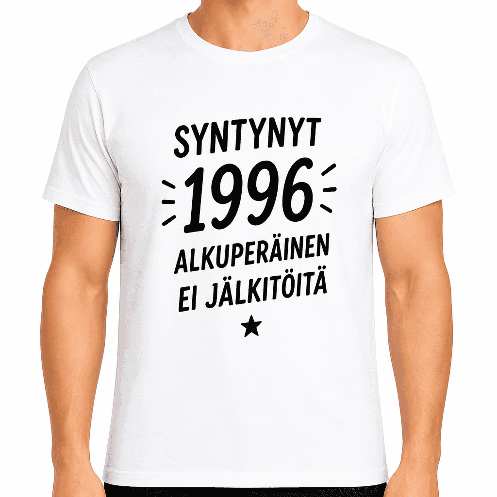 T-paita 30-vuotiaalle – Syntynyt 1996 alkuperäinen ei jälkitöitä
