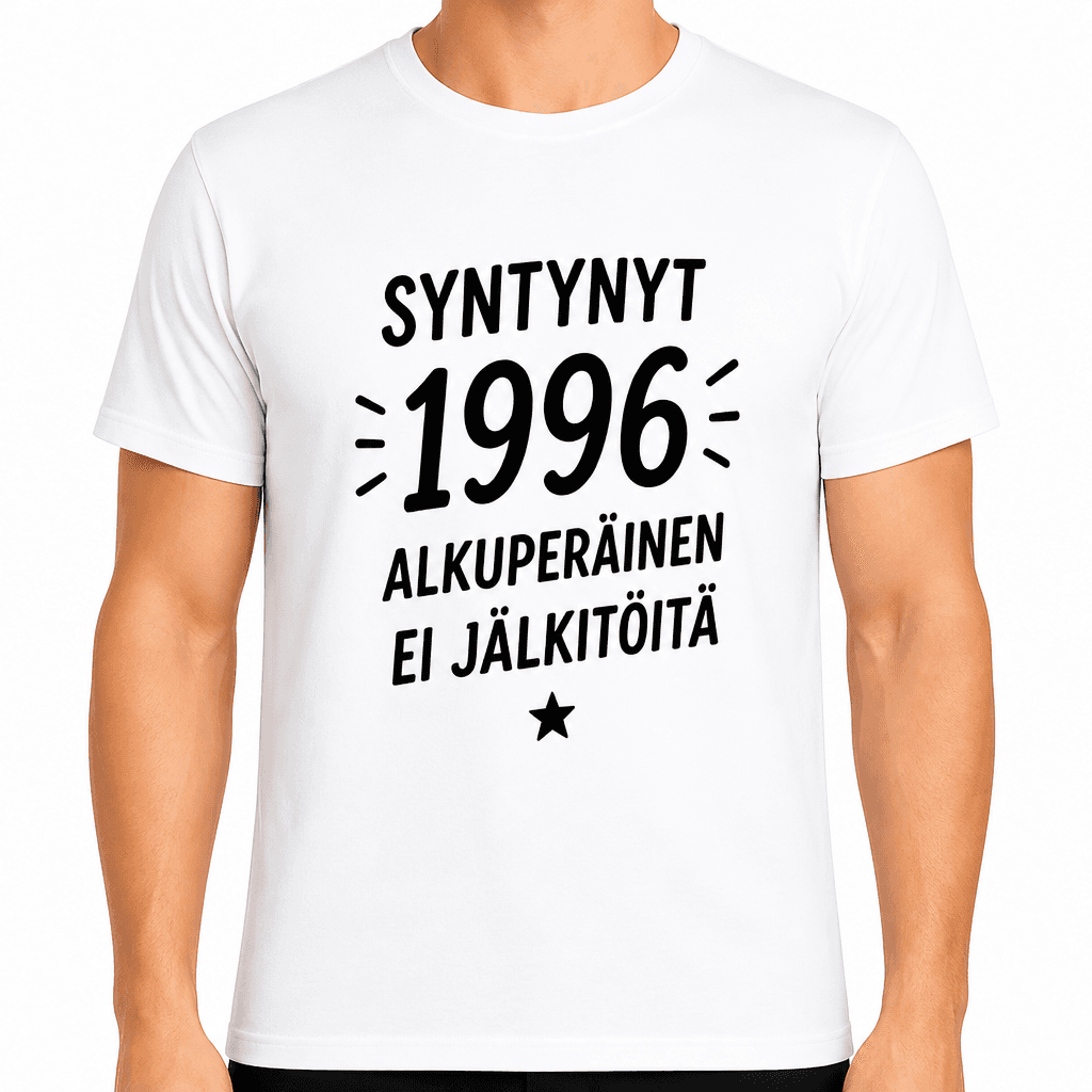 T-paita 30-vuotiaalle – Syntynyt 1996 alkuperäinen ei jälkitöitä