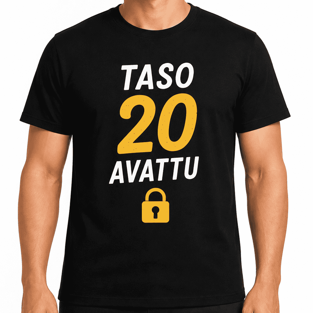 T-paita 20-vuotiaalle – Taso 20 avattu