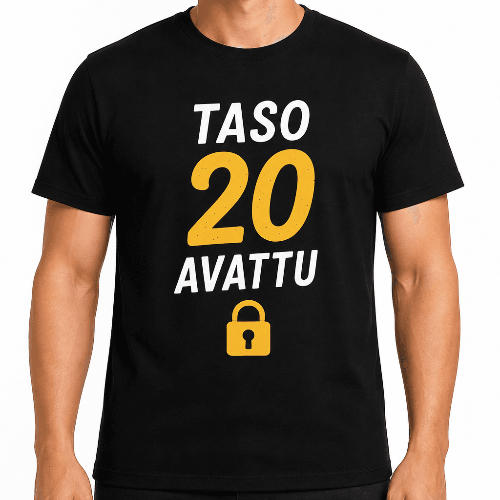 T-paita 20-vuotiaalle – Taso 20 avattu