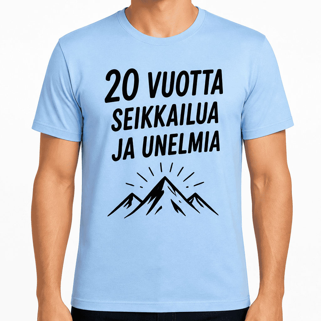 T-paita 20-vuotiaalle – 20 vuotta seikkailua ja unelmia