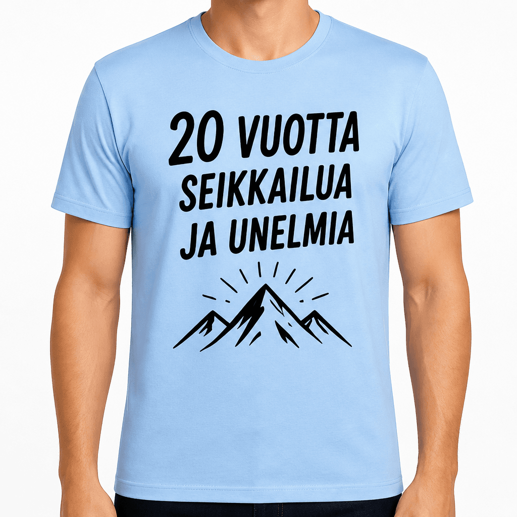 T-paita 20-vuotiaalle – 20 vuotta seikkailua ja unelmia