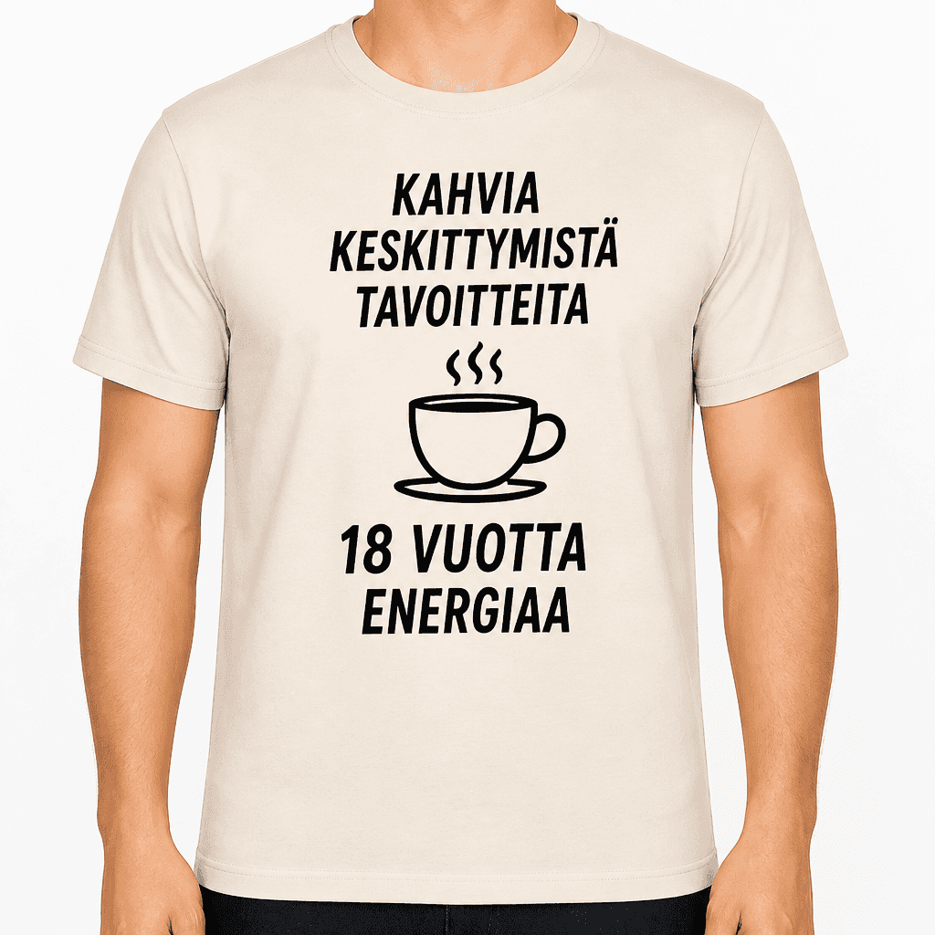 T-paita 18-vuotiaalle – Kahvia keskittymistä tavoitteita 18 vuotta energiaa