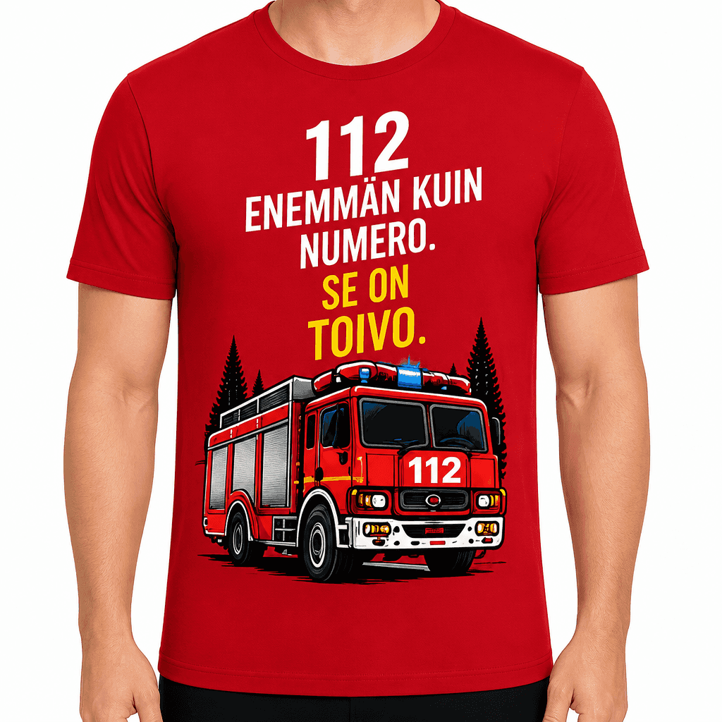 Palomies T-paita â 112 enemmĂ€n kuin numero. Se on toivo.