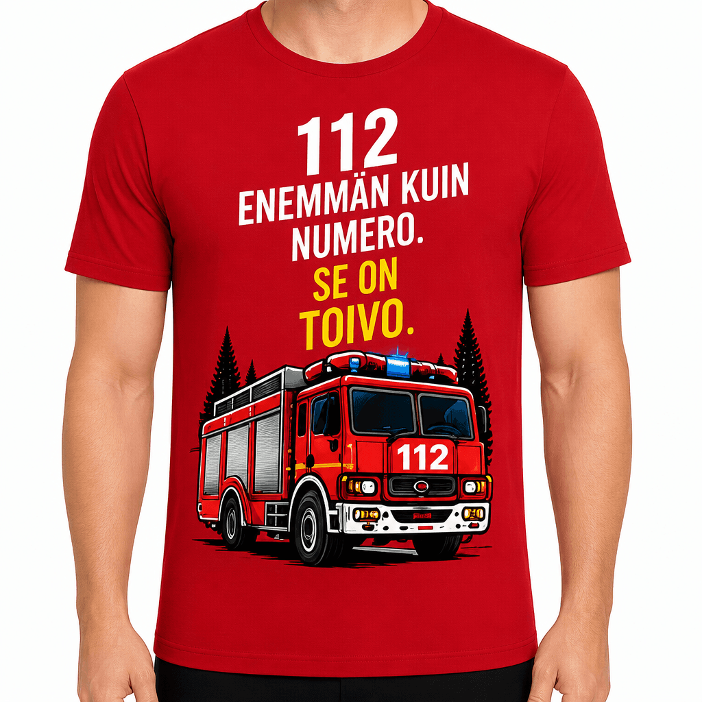 Palomies T-paita – 112 enemmän kuin numero. Se on toivo.
