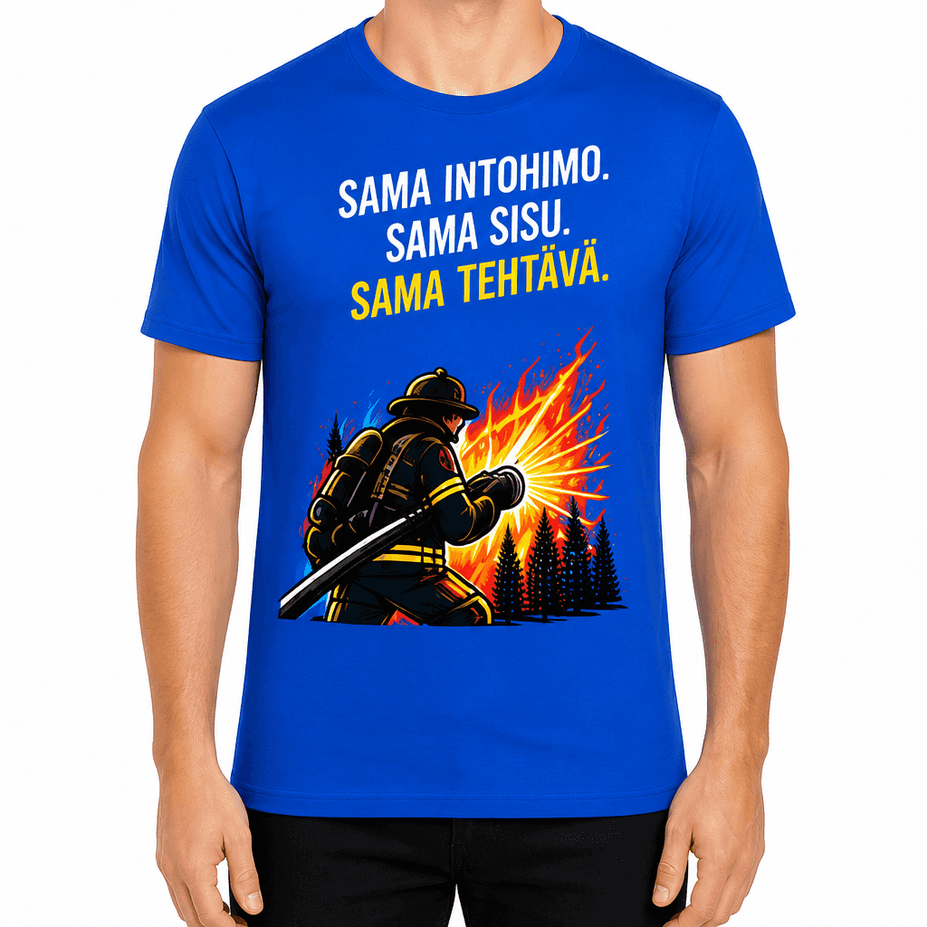 Palomies T-paita â Sama intohimo. Sama sisu. Sama tehtĂ€vĂ€.