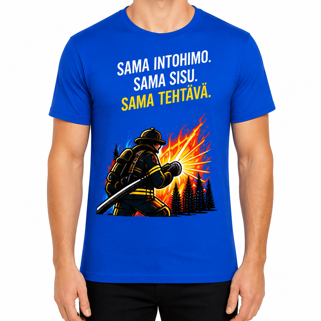Palomies T-paita – Sama intohimo. Sama sisu. Sama tehtävä.