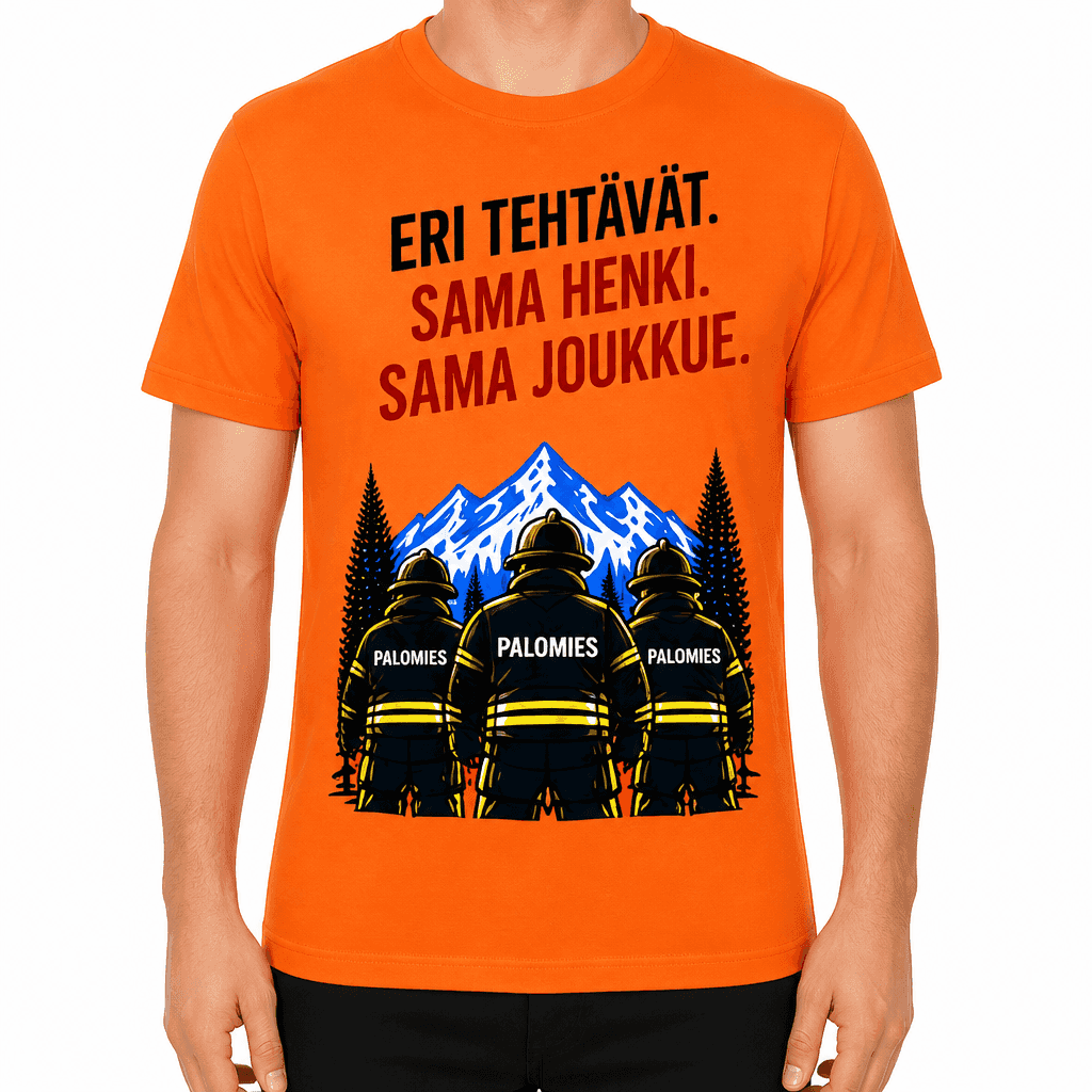 Palomies T-paita â Eri tehtĂ€vĂ€t. Sama henki. Sama joukkue.