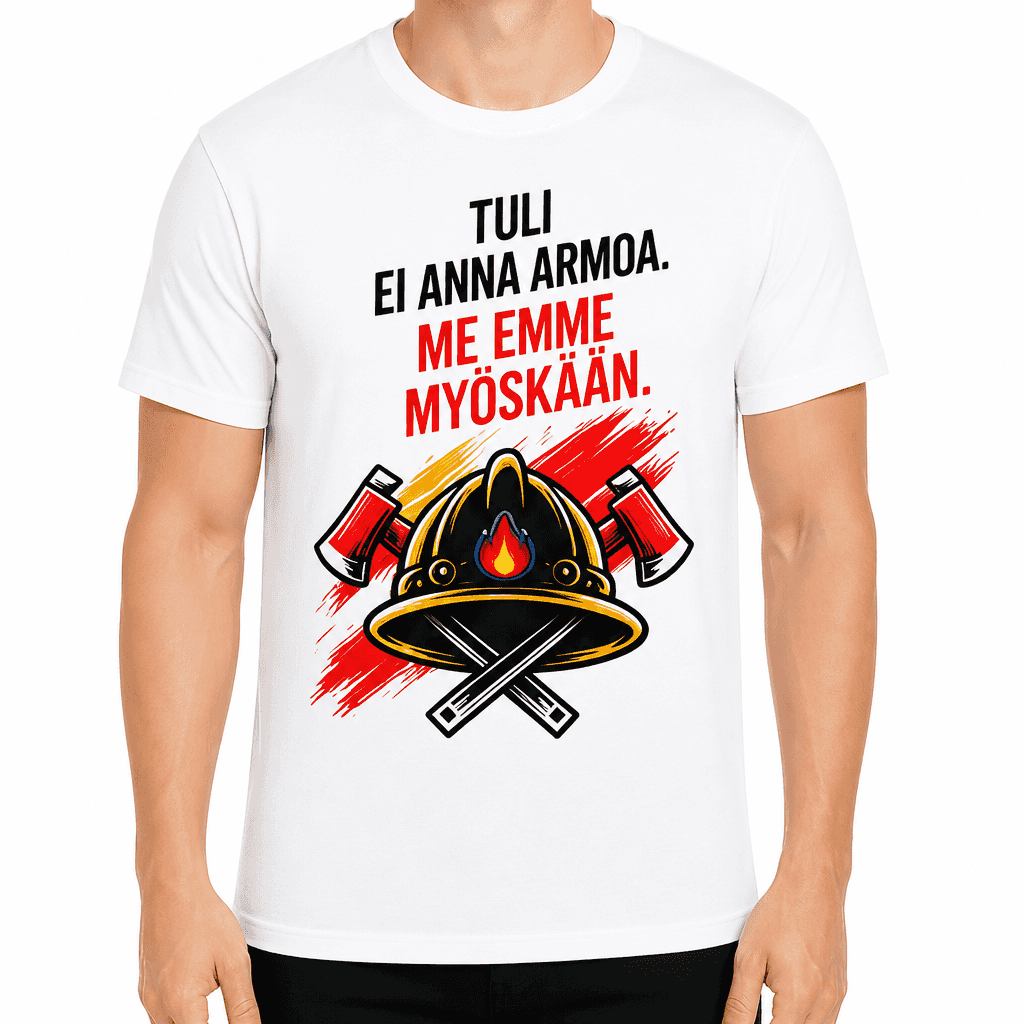 Palomies T-paita â Tuli ei anna armoa. Me emme myöskÀÀn.