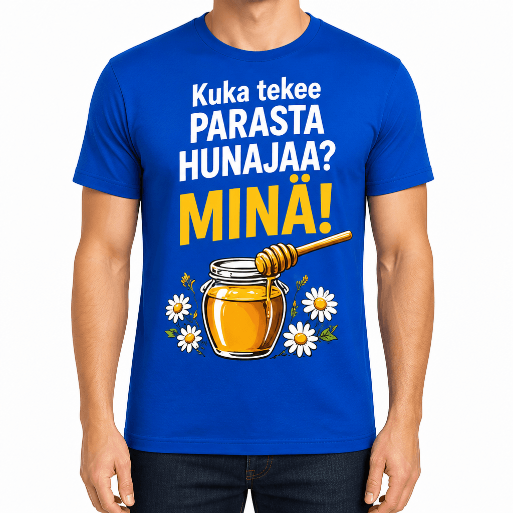 Mehiläishoitaja T-paita – Kuka tekee PARASTA HUNAJAA? MINÄ!