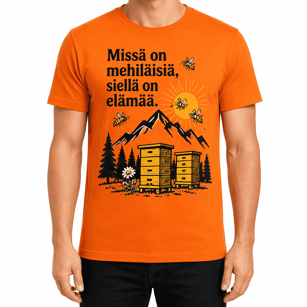 MehilĂ€ishoitaja T-paita â MissĂ€ on mehilĂ€isiĂ€, siellĂ€ on elĂ€mÀÀ.