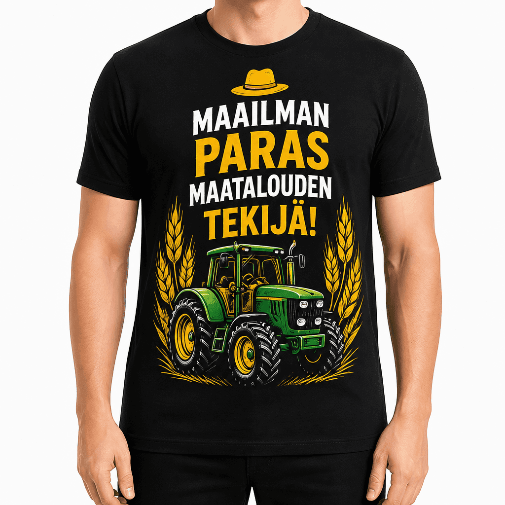 Maatilan T-paita – MAAILMAN PARAS MAATALOUDEN TEKIJÄ!