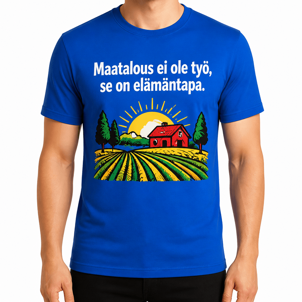 Maatilan T-paita – Maatalous ei ole työ, se on elämäntapa.