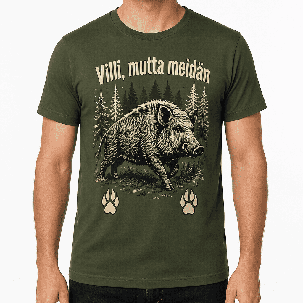 Metsästäjän T-paita – Villi, mutta meidän