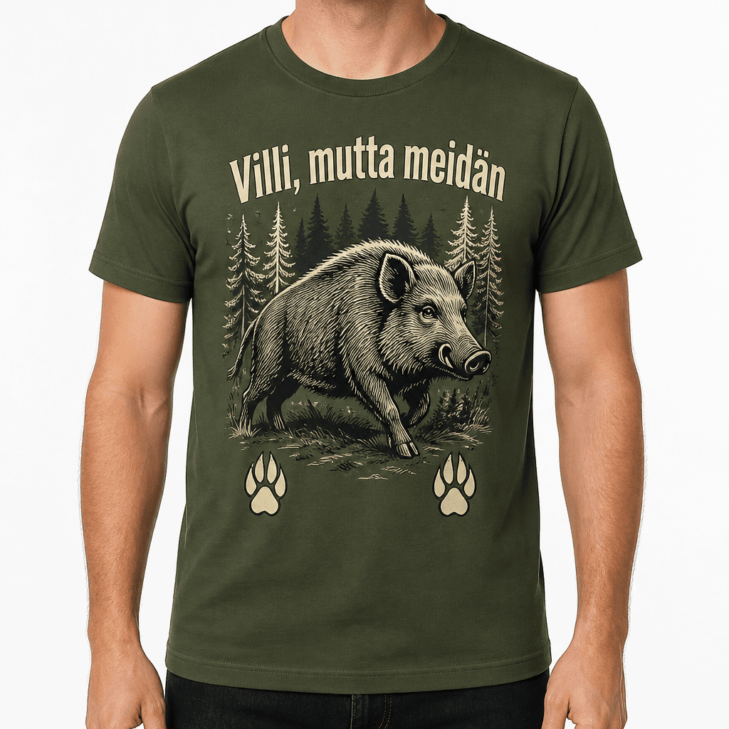 Metsästäjän T-paita – Villi, mutta meidän