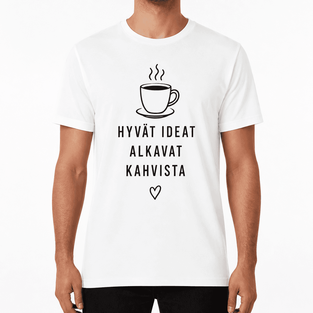 Työkaveri-T-paita – HYVÄT IDEAT ALKAVAT KAHVISTA