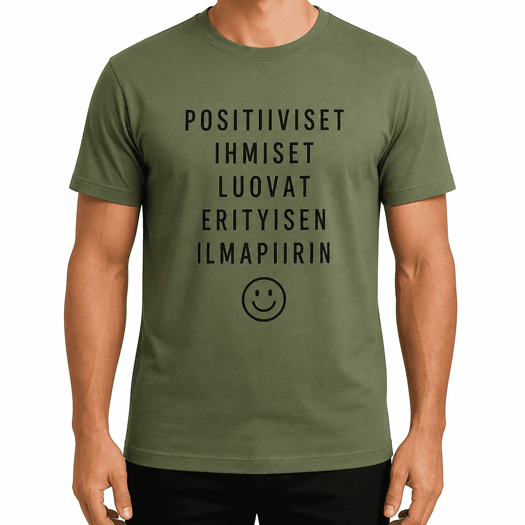 Työkaveri-T-paita – POSITIIVISET IHMISET LUOVAT ERITYISEN ILMAPIIRIN