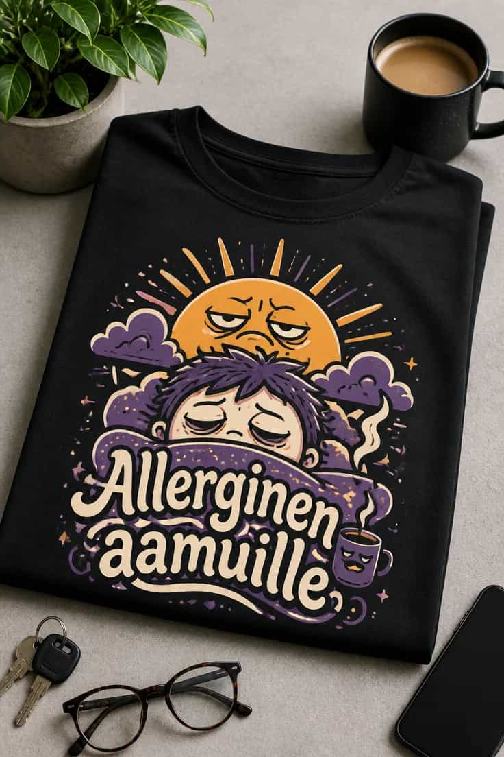 Allerginen aamuille T-paita – Allerginen aamuille