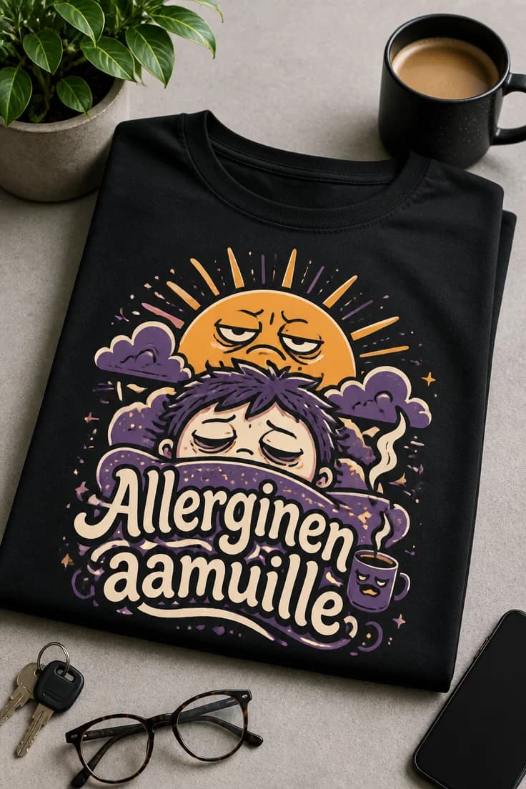 Allerginen aamuille T-paita – Allerginen aamuille