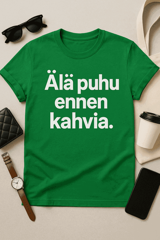 Älä puhu ennen kahvia - T-paita