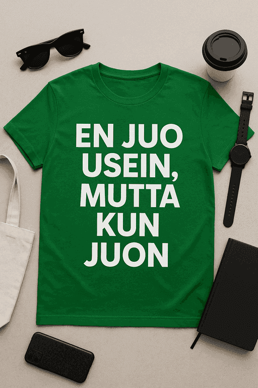 En juo usein, mutta kun juon - T-paita
