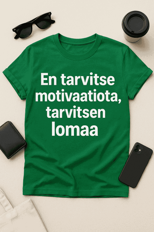 En tarvitse motivaatiota, tarvitsen lomaa - T-paita