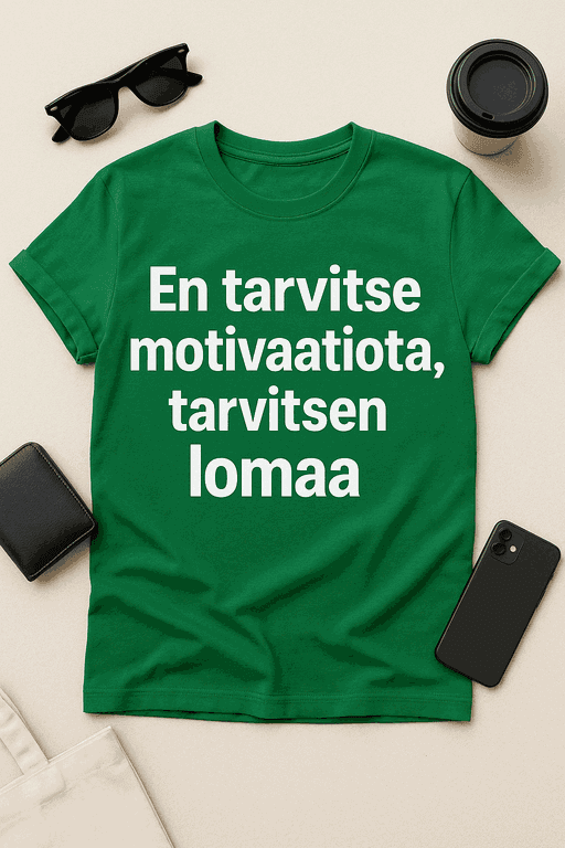 En tarvitse motivaatiota, tarvitsen lomaa - T-paita