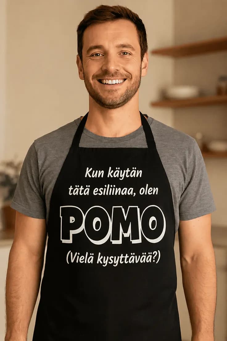 Esiliina Olen pomo – Kun käytän tätä esiliinaa, olen