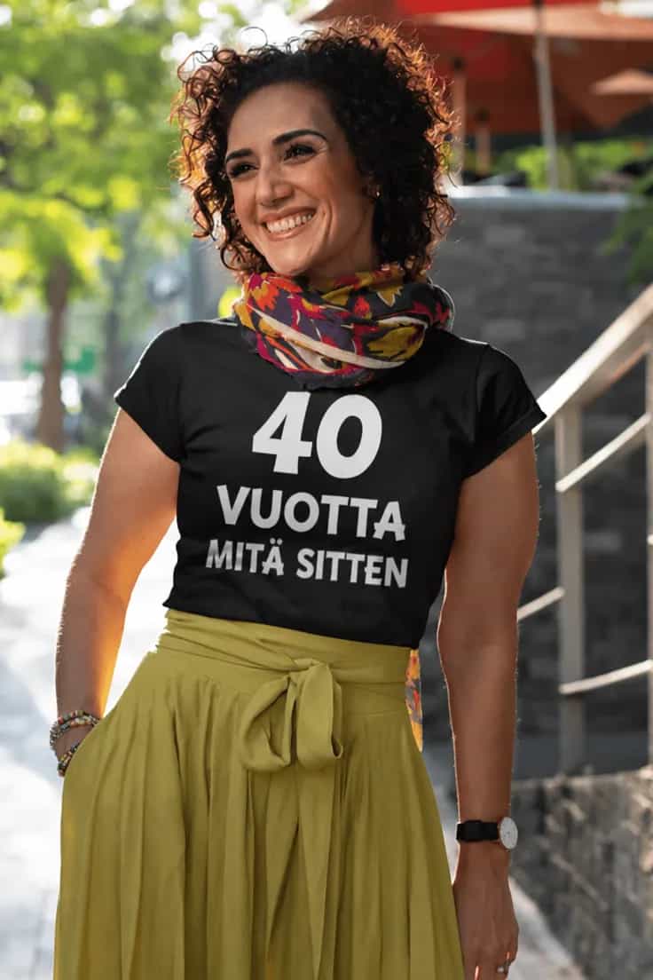 Hauska t-paita 40 vuotta mitä sitten