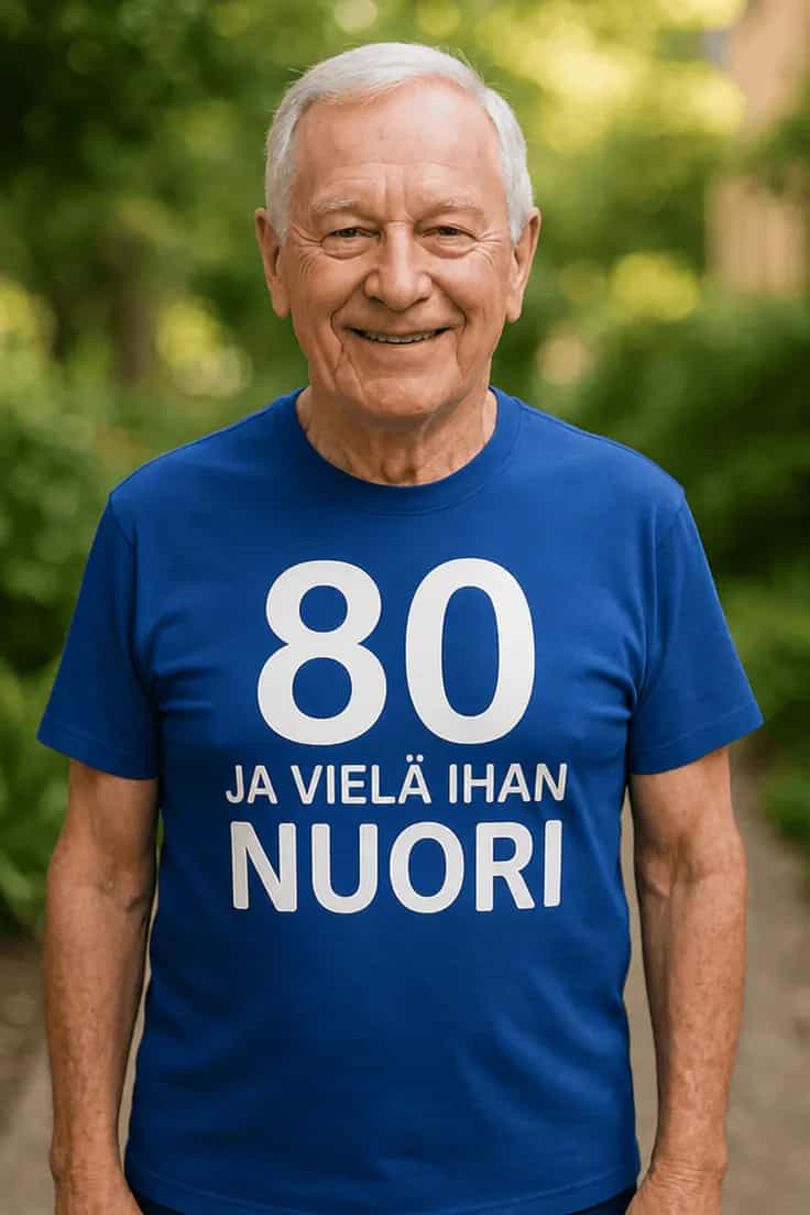 80 ja vielä nuori – klassinen t-paita