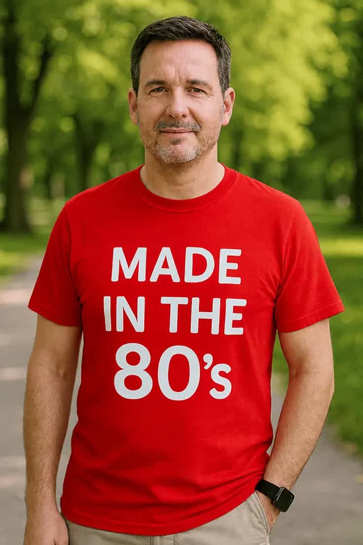 Hauska t-paita 80 luvulla tehty