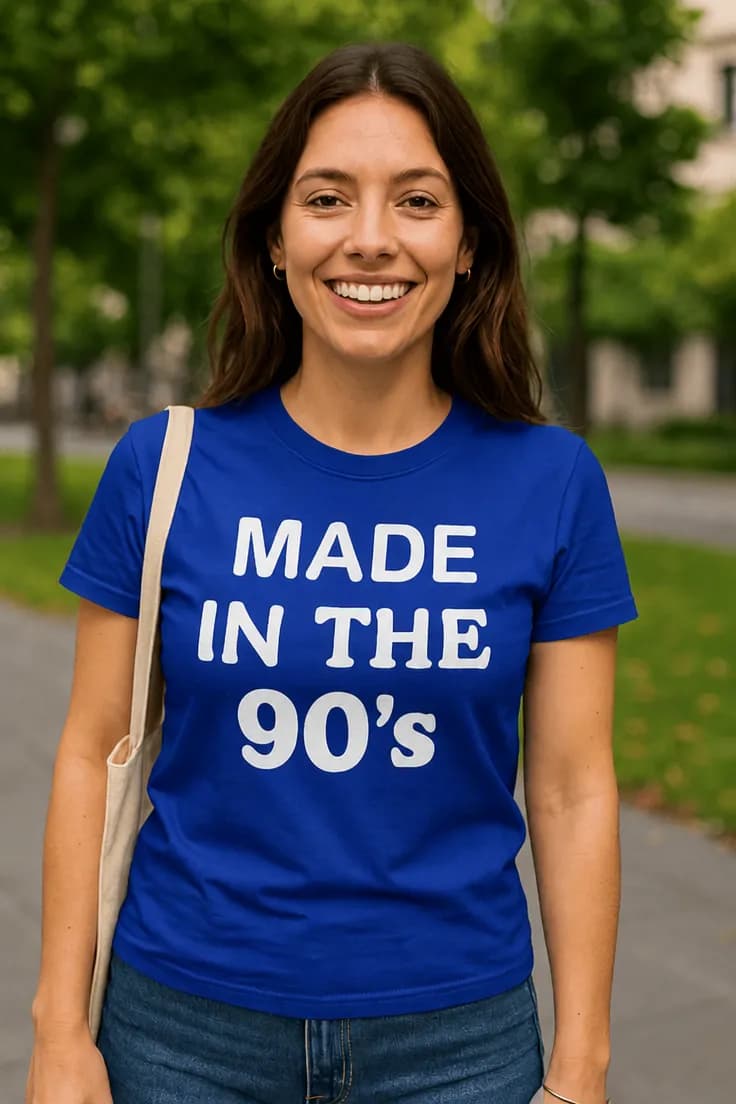 Hauska t-paita 90 luvulla tehty – MADE IN THE 90's