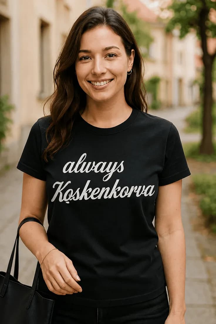 Hauska t-paita Aina Koskenkorva – always Koskenkorva