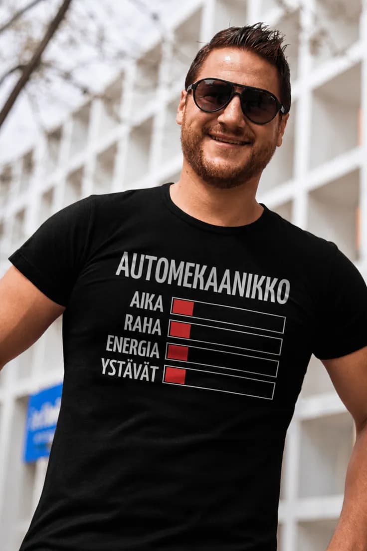 Hauska t-paita Automekaanikon energia